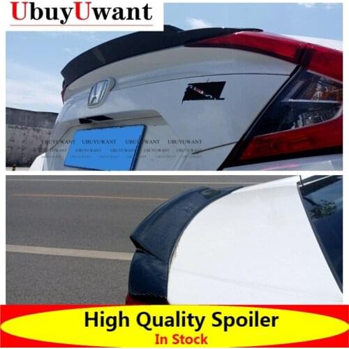 For Honda Civic 10th 2015-2020 Rear Roof Spoiler High Quality ABS Car Rear Wing Primer Color Rear Spoiler