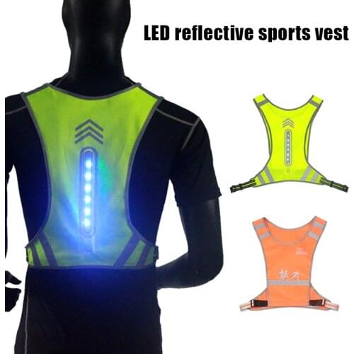 Wholesale LED Wireless Vest Reflective USB Charging Glowing Vest for Outdoor Cycling Sports Night Running NOV99