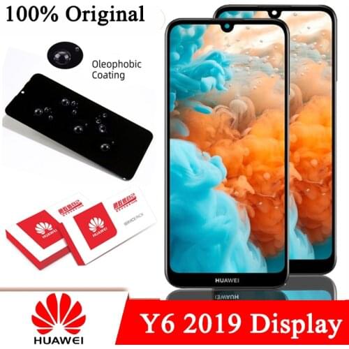 100% Original LCD + Frame for Huawei Y6 2019 Display Touch Screen Digitizer Y6 Pro 2019 MRD-LX1f LX1 LX2 LX3 L21 Repair Parts