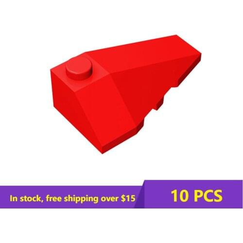10PCS Bricks Compatible Assembles Particles 43711 4x2 wedge (right) For Building Blocks Parts DIY Educational Gift Toys