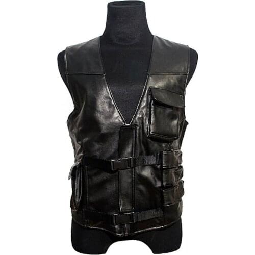 2019 Leon Kennedy PU Faux Vest Leather Cosplay Costume