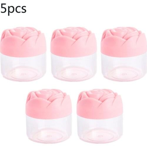 5Pcs 20g Cream Jar with Rose Pattern Lid Empty Bottles Cosmetics Container Box RXJC