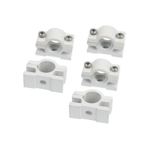 14mm Diameter Plastic Tube Pipe Clamps Clips Connectors White 5pcs