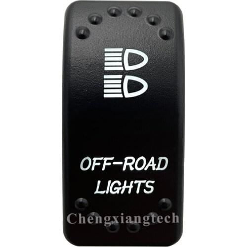Dual White Led Light 12V 24V Car Boat Caravan Rocker Switch Laser Engraving OFF ROAD LIGHTS, 5 Pin On Off SPST Waterproof