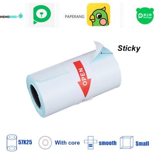 Thermal Printing Paper 1 roll Paperang & Peripage Mini Printer Mobile Bluetooth Cash Register Paper Rollfor 57x25mm POS Printer