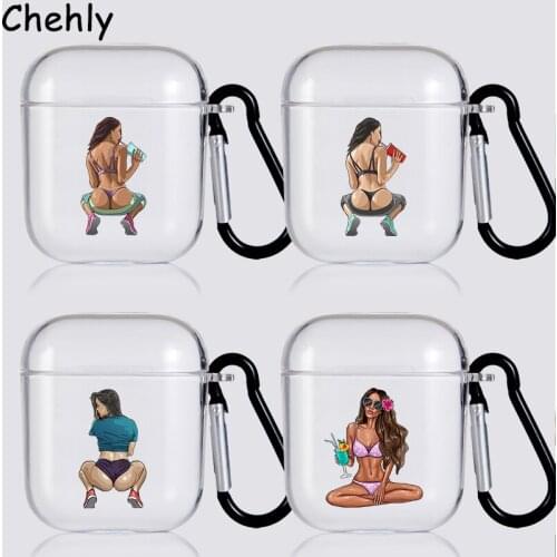 Sexy Girl Cute Case for Apple Airpods 1 2 3 Pro Shockproof Bluetooth Wireless Headphone Earphone Soft Silicone Protection Cover