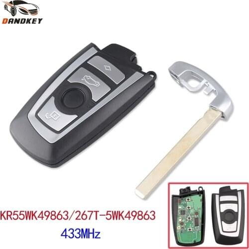 Dandkey 4 Button Fob For BMW CAS4 5 7 Series KR55WK49863 267T-5WK49863 433MH Brand New Blade Smart Remote Car Key key shell