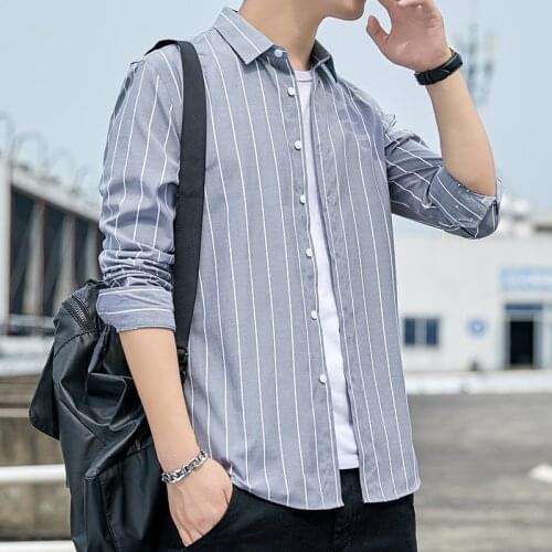 Мужские полосатые рубашки HCXY China At AliExpress
