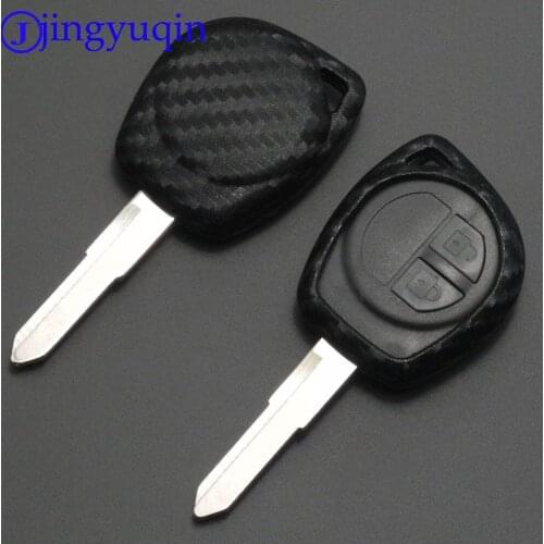 Jingyuqin For Suzuki /SX4 /Swift /Vitara Remote Carbon Silicone 2 Buttons Car Key Case Fob Protect Cover New Holder