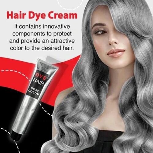 Gray Hair Dye Cream Punk Style Nature Permanent Light Grey Silver Unisex Hair Dye Color Cream Cosmetic Beauty Hair Care