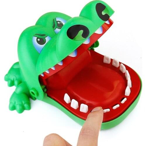 Hot Creative Big Size Crocodile Mouth Dentist Bite Finger Game Funny Gags With Light & Sound Toy For Kids Family Party Play Fun