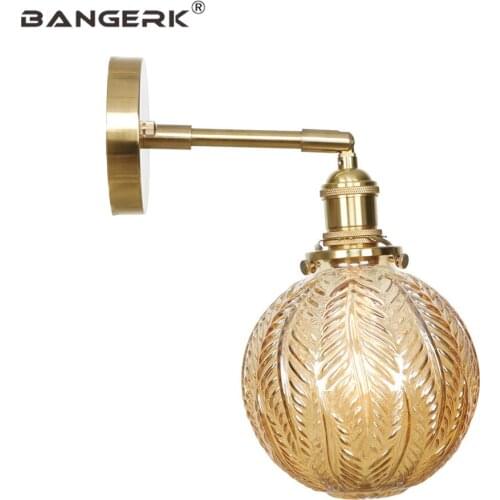 Creative Adjust Brass LED Wall Lamp Loft Decor Switch Sconce Wall Lights Modern Glass Bedside Wall Light Home Lighting Fixtures