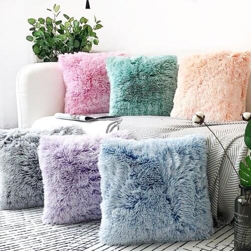Soft Fur Plush Cushion Cover Pillowcase Home Decor Pillow Covers Living Room Bedroom Sofa Decorative Pillows Cover 43x43cm New