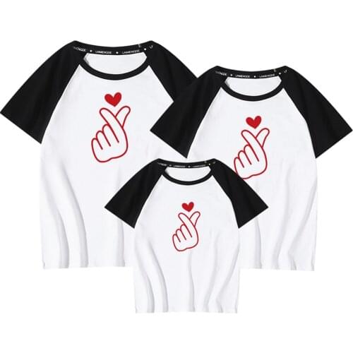 New Fashion Summer T Shirt Love Print Kids T-shirt Harajuku Cotton Tees Family Casual Baby Tops Streetwear Funny Clothes Cozy