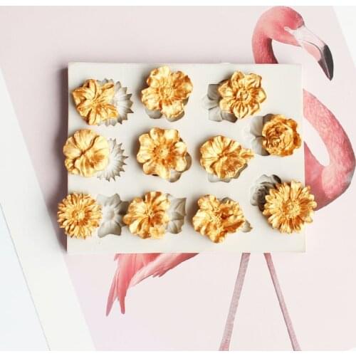 New Flower Shape Silicone Mould Fondant Sugarcraft Sugar Mould Handmade Chocolate Baking Tools