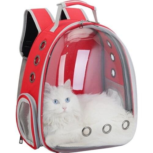 Portable Cat Bag Pet Cat Carrier Bag Transparent Capsule Breathable Cat Dog Pet Travel Carrier Handbag Space Capsule Pure Color