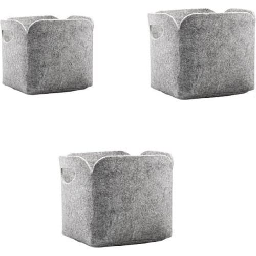 Simple Felt Fabric Storage Basket Cute Design Convenient Folding Box Clothing Toys Debris Laundry Organizer