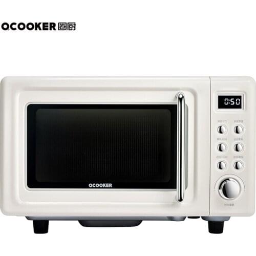 QCOOKER Microwaves for Home Use In Mini Flat Plate Rotary Microwave Oven 20L Smart Light Wave Oven 220V Microwave Oven