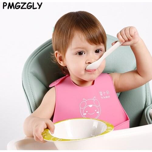 Adjustable Baby Bibs Waterproof Silicone Burp Cloths Animals Pattern for Boys Girls Infant Toddler Kids Burp Cloths Bibs