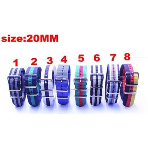 Wholesale 10pcs/lot High quality 20MM Nylon Watch band watch strap colorful fashion wach band- 8 color available-6311