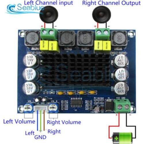 TPA3116D2 XH-M543 Dual-channel Stereo High Power Digital Audio Amplifier Board 2*120W Amplificador DIY Module 12V-24V