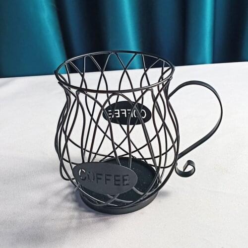 Universal Coffee Capsule Storage Basket Coffee Cup Basket Vintage Coffee Pod Organizer Holder Black For Home Cafe Hotel