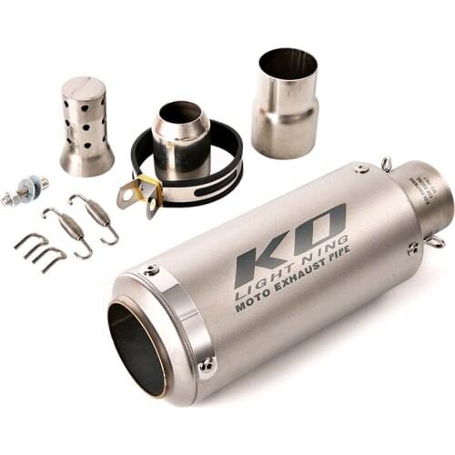 Universal 38-61.5 mm Motorcycle Exhaust Muffler Pipe Titanium Color Exhaust Tips with Removable DB Killer Escape Stainless Steel