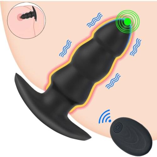 Vibration Butt Plugs Anal Beads Vibrator Prostate Massage Wireless Remote Control Anal Plug Adult Sex Toys For Man Woman