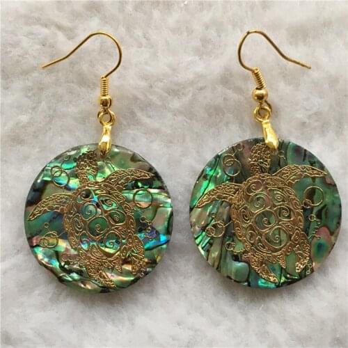 2018 Hot sale New Fashion lovely shell Abalone turtles GP women animal pattern gift drop earring 30MM