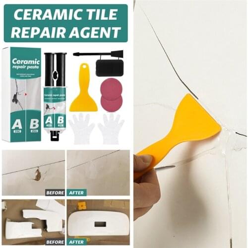 1Set Household safe Mend Tile Repair Paste Non-toxic Tile Mending Cream for Ceramic Hand Washing Table Floor Tile Repair