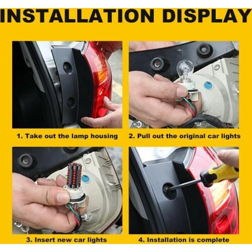 1157 BAY15D COB LED Light Bulb Aluminum Brake DC/AC 12V-24V Light Red Super Bright