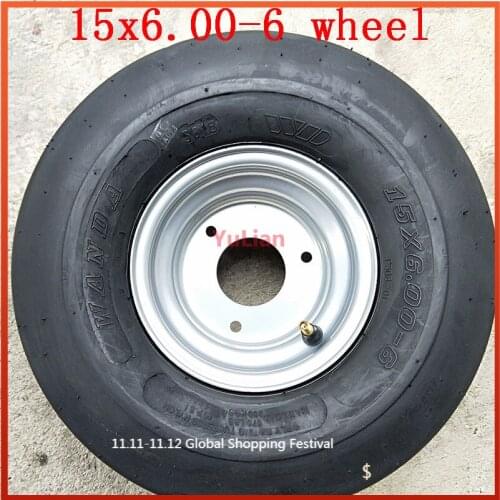 2019 Hot Sale 15X6.00-6 Wheel with High Performance Fits for 168CC Karting Go Kart Motorcycle Wheel Rim with Tubeless Tire