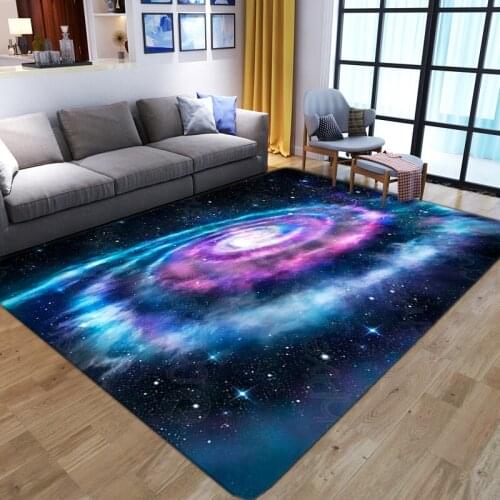 3D Galaxy Space Stars Carpets for Living Room Bedroom Decoration Area Carpet Kid Game Area Rug Soft Flannel Children playing Mat
