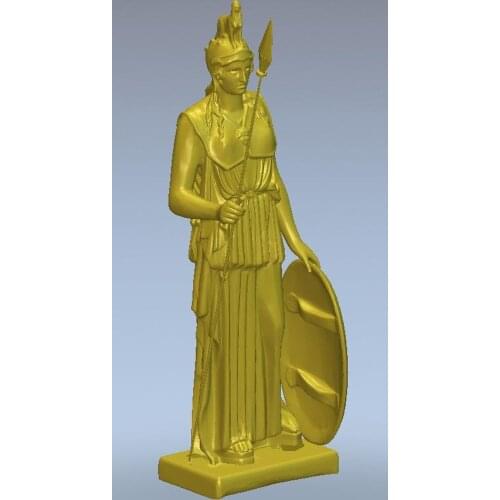 3d model relief for cnc or 3D printers in STL file format Girl with a shield