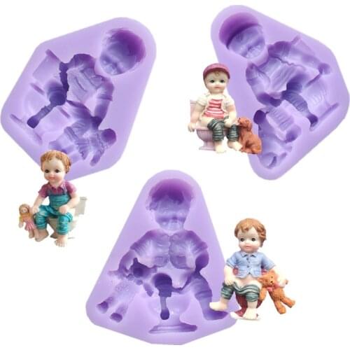 3D Toilet Baby Silicone Soap Mold Chocolate Cake Baking Decorating Tools DIY Cookies Fondant Silicone Mold Mould1563-65