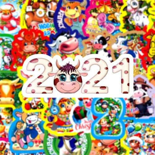 50pcs Cattle Stickers for Luggage Laptop Bike Skateboard Stickers Waterproof Childrens Toy Graffiti Stickers