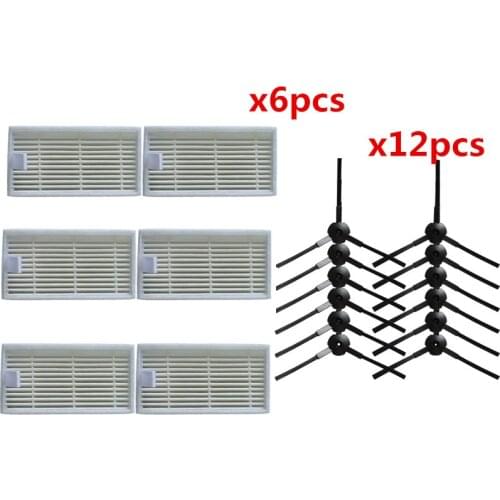18pcs/lot Accessoreis Replacement Parts for ILIFE V3 V5 V5s V3s V5s Pro V50 X5 Robot Vacuum Cleaner Hepa Filter +Side Brush
