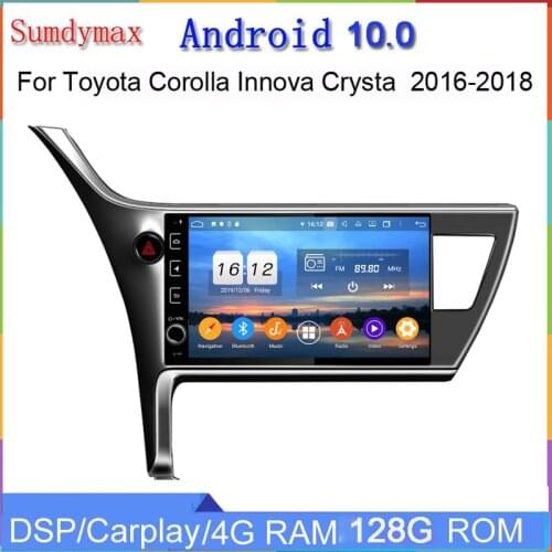 Android 9.0 car audio gps player for toyota corolla Innova Crysta left driving 2016-2018 with gps navigation autoradio wifi