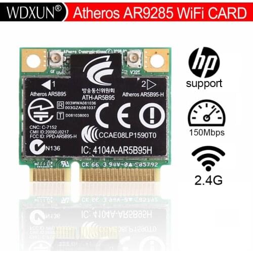 Atheros AR5B95 AR9285 802.11B/G/N Wireless Wifi Half Size Mini PCI-E Card SPS:605560-005 For HP CQ62 G42 CQ56 G6 G72 DV5 dv6 dv7