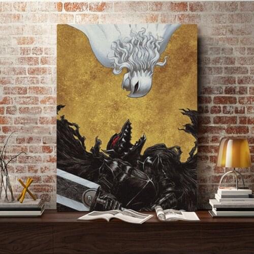 Berserk Guts Griffith anime Framed Wooden Frame Canvas poster Painting wall Art decor Living room Study Home Decoration Prints