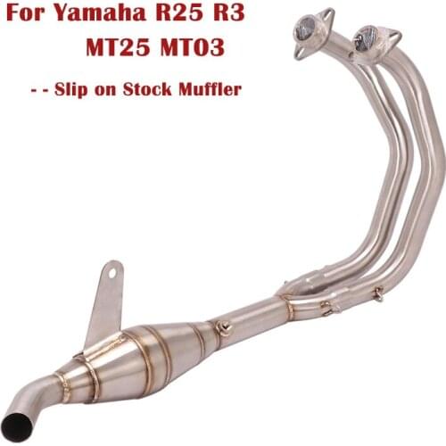 For Yamaha YZF R25 R3 MT25 MT03 Motorcycle Exhaust Front Header Pipe Connect Tube Slip on Stock Muffler