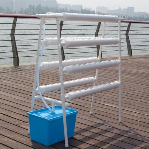 Double-sided Ladder Type Soilless Vegetable Cultivation Equipment Hydroponics System Balcony Pipeline Plant Rack Garden Supplies