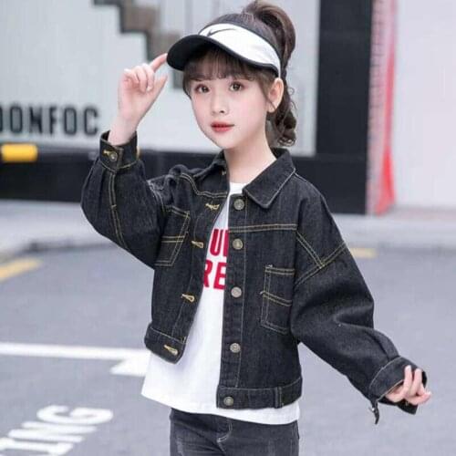 Girls denim jacket 2-8T kids spring warm jacket baby girls clothes children casual shirt baby custums factory clearance sale