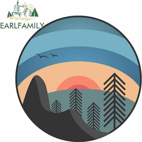 EARLFAMILY 13cm x 12.7cm for Amazing Minimalist Nature Sunset Vinyl Car Sticker Occlusion Scratch Decal Creative Decoration