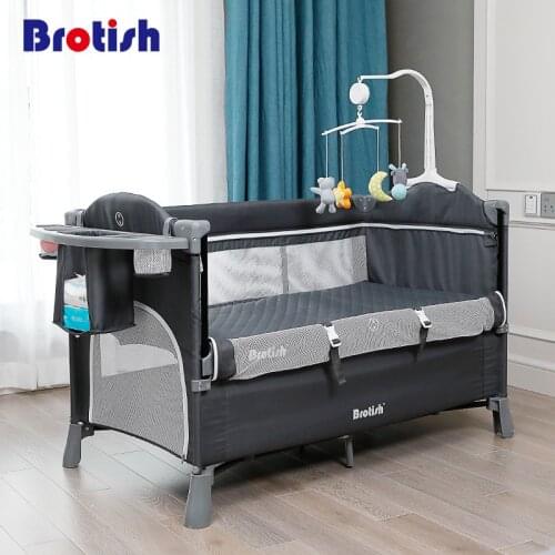 European Folding Baby Crib Large Bed Multi-functional Portable Newborn Baby Cradle Cot Play Game Bed Bassinet Baby Beds