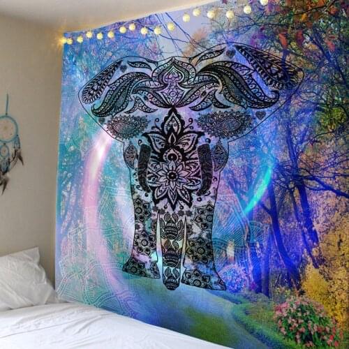 Colorful pattern elephant tapestry dream wall hanging hippie bohemian wall decoration mandala fabric living room decoration
