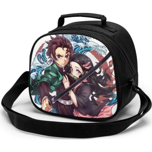 Kimetsu No Yaiba Children Lunch Bag Lunch Bag Student Portable Insulated Office Lunch Box Picnic Bags Thermal Food Tote Handbag