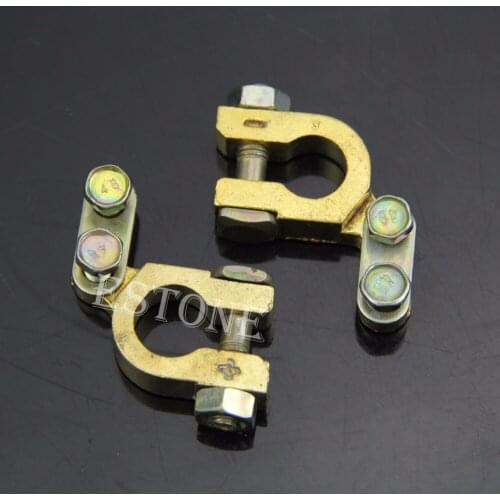 2Pcs Durable Replacement Auto Car Battery Terminal Clamp Clips Brass Connector