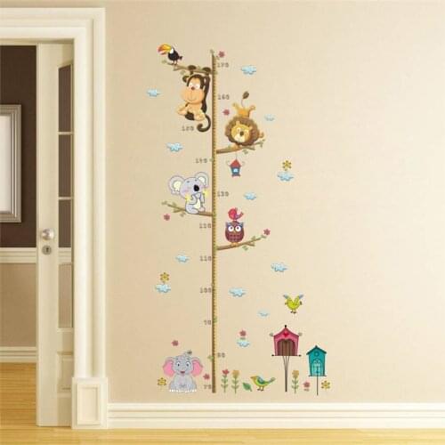 Lovely Wall Decor Stickers For Kids Room Childeren Heigh Chart Decal Self Adhesive PVC Growth Stadiometers Mural Cheap Promotion