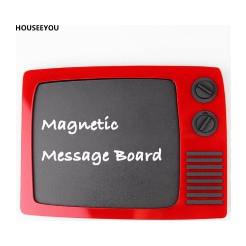 Retro TV Type Fridge Magnets Plastics Memo Chalk Board for Writing Message Erasable Vintage Refrigerator Magnet Home Decorations